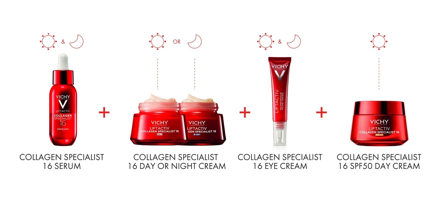 Ρουτίνα περιποίησης Vichy Liftactiv Collagen 16 κατά της απώλειας κολλαγόνου