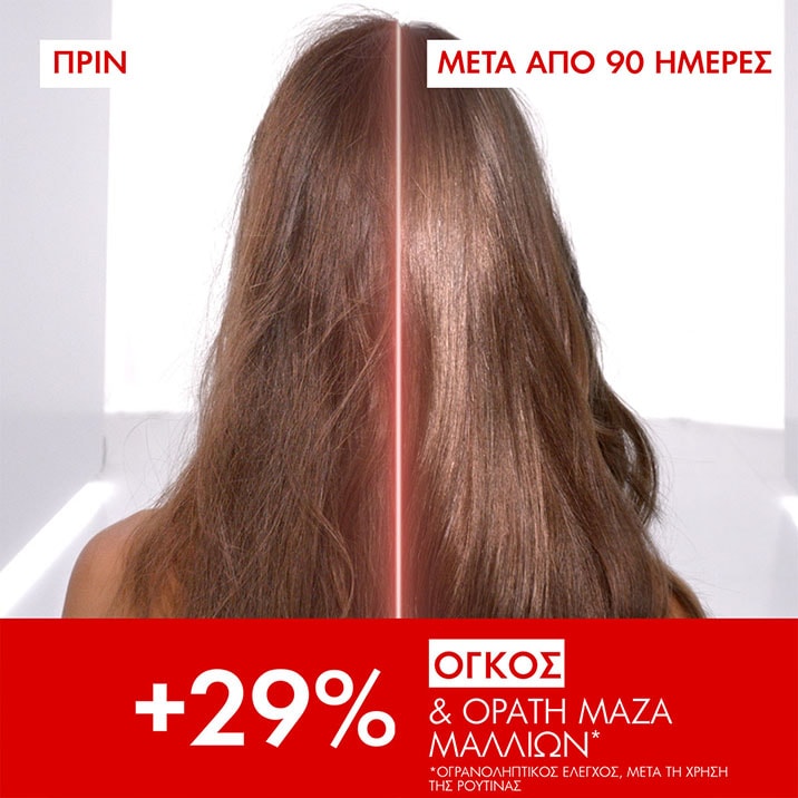 Dercos Collagen 17 Filler Ultra-Repairing Θεραπεία Επανόρθωσης Μαλλιών πριν και μετά