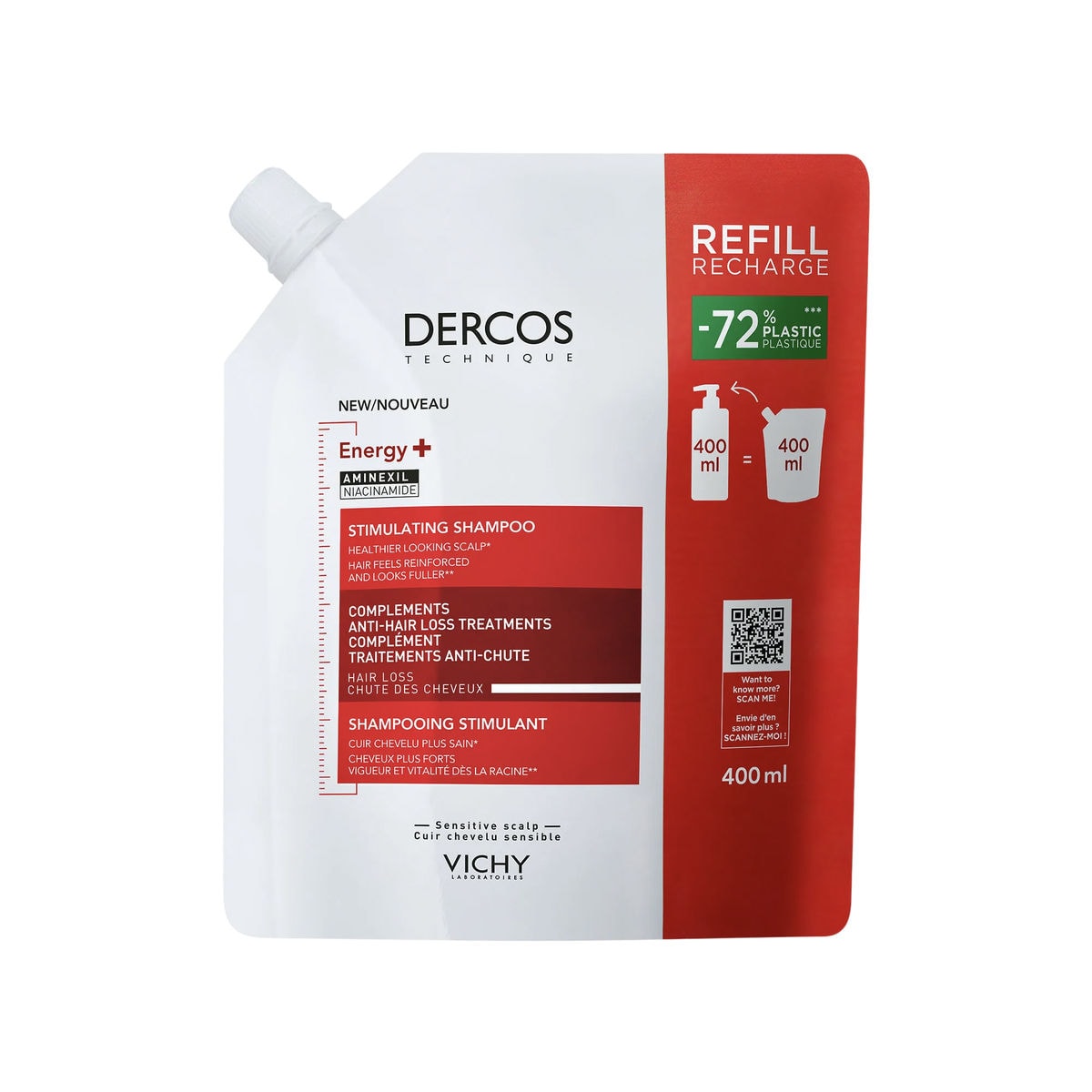 DERCOS ENERGY+ REFILL ΣΑΜΠΟΥΑΝ ΓΙΑ ΤΡΙΧΟΠΤΩΣΗ