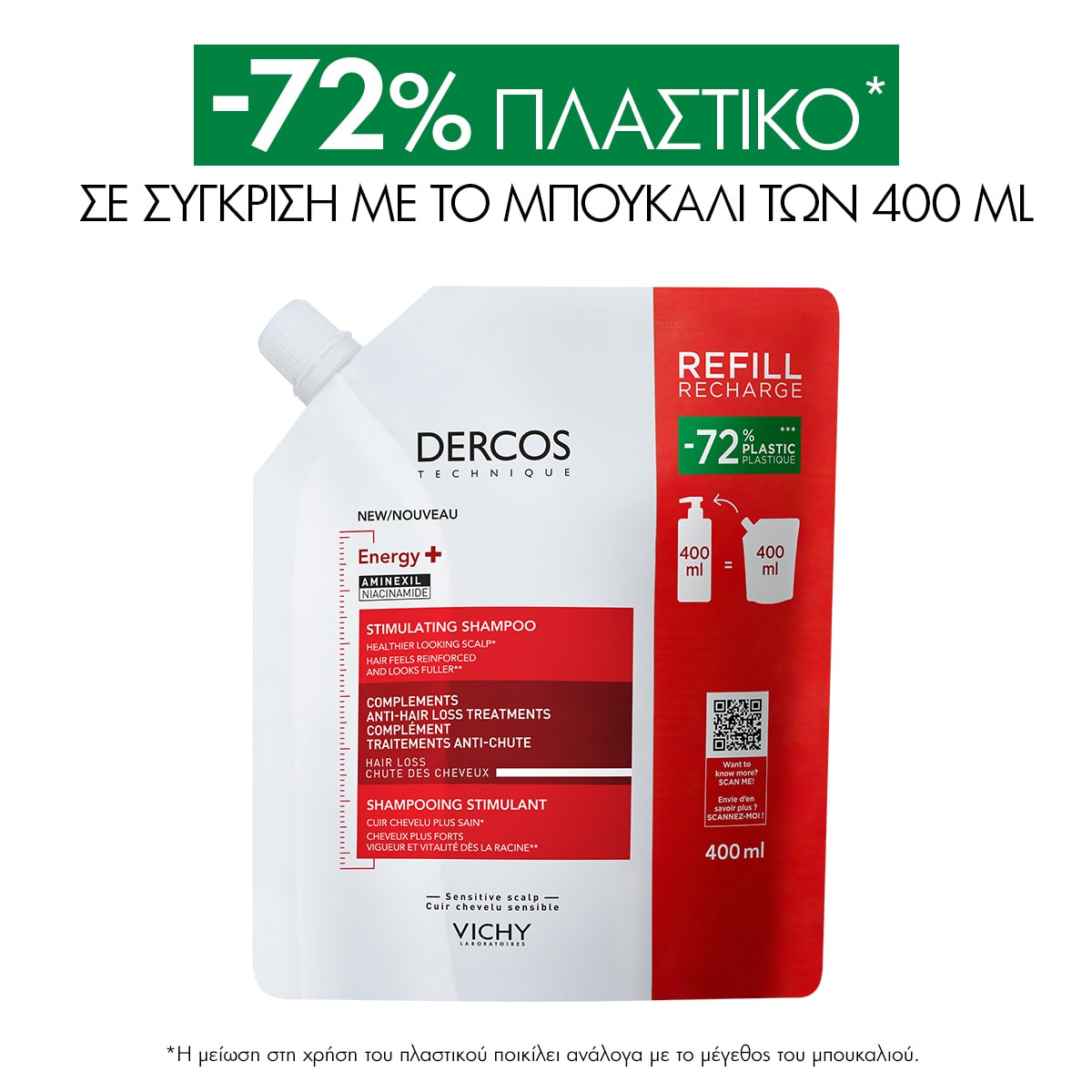 Dercos Energy+ Refill Σαμπουάν για Τριχόπτωση
