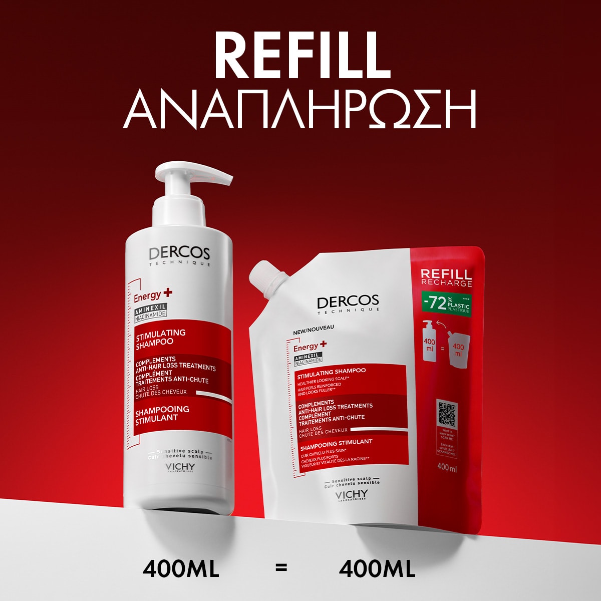 Dercos Energy+ Refill Σαμπουάν για Τριχόπτωση