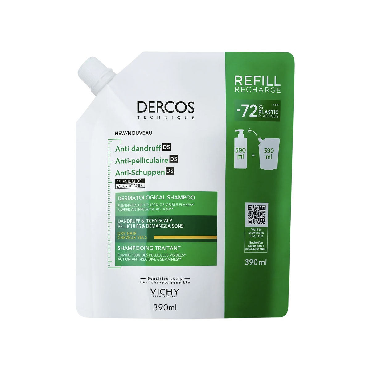 DERCOS REFILL ΑΝΤΙΠΙΤΥΡΙΔΙΚΟ ΣΑΜΠΟΥΑΝ ΓΙΑ ΞΗΡΑ ΜΑΛΛΙΑ