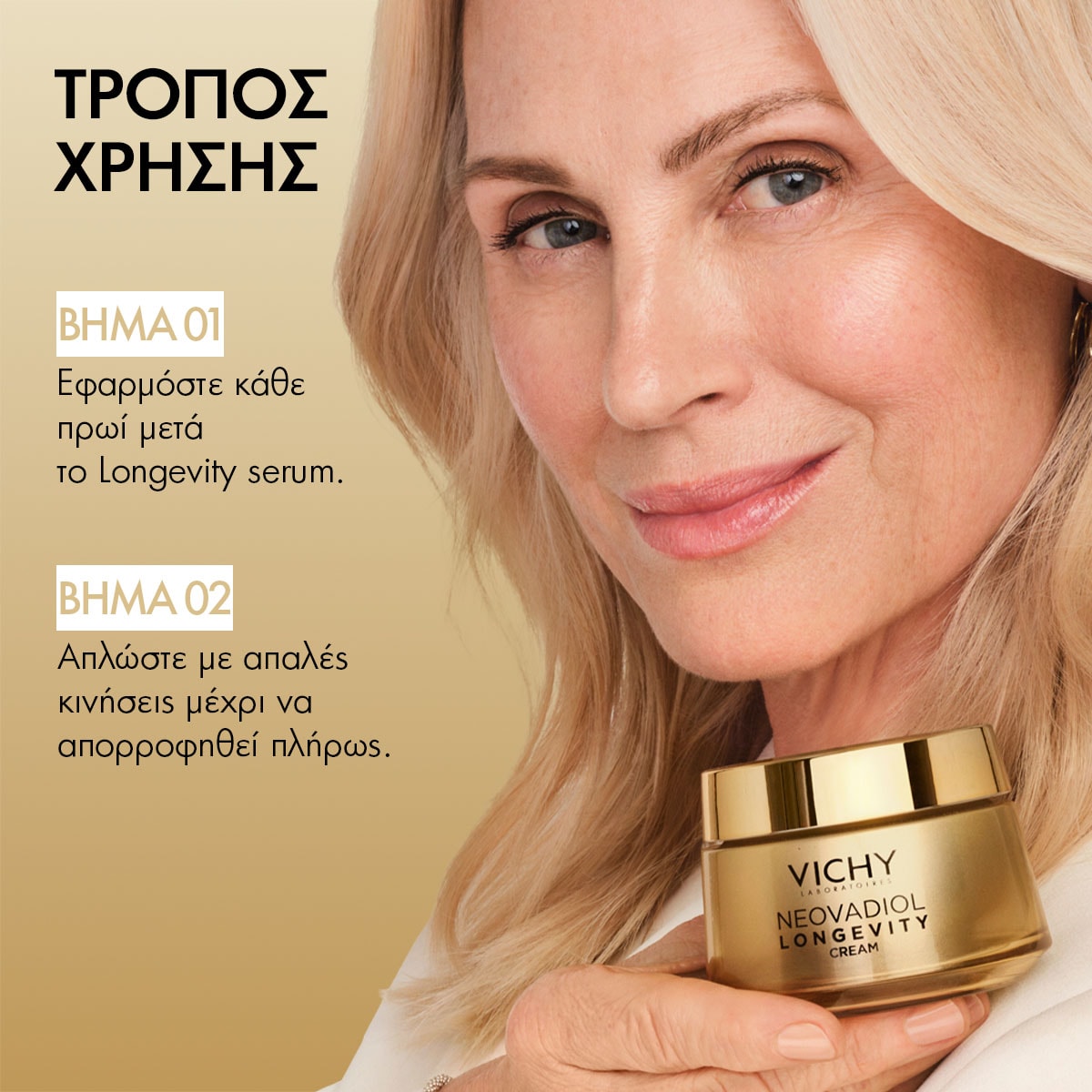 Neovadiol LONGEVITY REVOLUMIZING CREAM Τρόπος Χρήσης